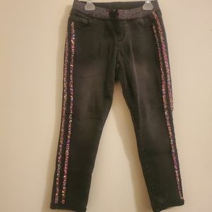 Wonder Nation Girls Faded Black Sequin Jeggings
